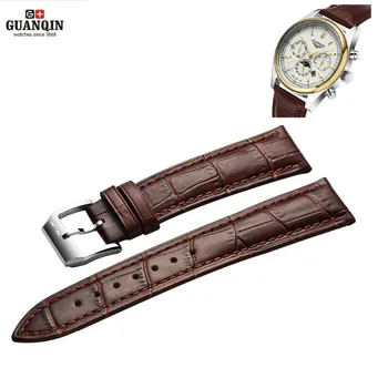 2021 GUANQIN Watchband Lukk Must Pruun Watchbandes Nahast Watch band 20mm Kõrge Kvaliteediga Vaadata Rihm