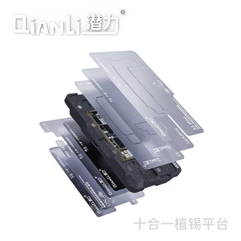 QIANLI 10 1 Magnet 3D BGA Tina Istutamine Platvorm iPhone X-12 Pro MAX Emaplaadi Keskmine Raam, Reballing Trafarett-Šabloon