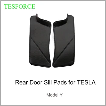 Näiteks Tesla Model Y 2021 2022 Tagumise Ukse Lävepakk Naha Kaitsva Anti Kick Pad Peidetud Kaitse 2PCS/ Set Protector Kleebised