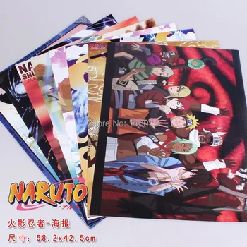 8 tk/palju Ninja Plakatid Anime Kleebis Pildid 2 suurused Reljeef-Trükitud