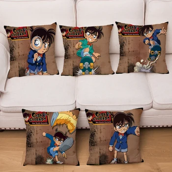 Jaapani Anime Detective Conan Mustriga Padi Cartoon Padjapüür Pehme Palus Polüester Diivan Home Decor Padjad Juhtudel Kid Kingitus