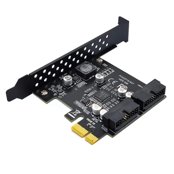PCI-e 2 Ports USB-19Pin 3.2 Gen1 5Gbps Ärkaja Kaart PCIe Dual Sise-20Pin PCI Express Kaardi Konverteri Adapter Arvuti