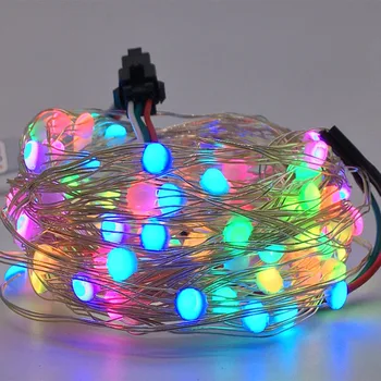 DC5V USB LED Dekoratiivne Light String Magamistuba WS2812B RGB LED Tuled Bluetooth Täielik Värvi Eraldi Adresseeritavad