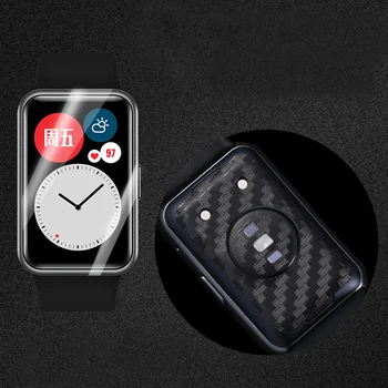 Carbon fiber Kleebis Tagasi kaitsekile Naha TPÜ Esi Klaas Ekraani Kaitsekile Kaas Huawei Vaata Sobib Smartwatch Kaitse