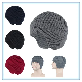 Uus Talve Soe Müts Kõrva Kaitse Mütsid Klassikaline Vabaaja Mütsid Silmkoelised Naiste, Meeste Mütsid Elastne Soild Soe Beanie Outdoor Spordi-Kork