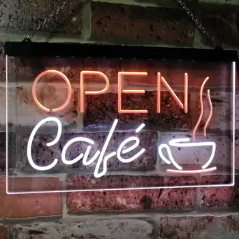 Kohvik Avatud Kohvi Köök Dekoratsioon Baari Õlut Dual Värvi LED Neoon Kirjutama tuled