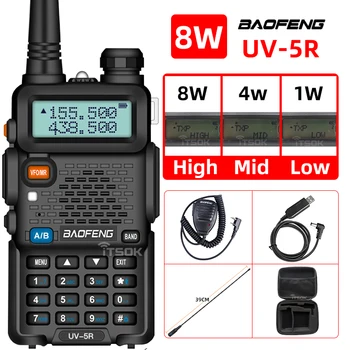 Baofeng uv-5r walkie talkie ham raadio comunicador Dual band pikamaa Kahte moodi Kantav FM Amatöör cb raadiojaamad Transiiver