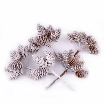Lumi Valge Männi Käbid Kunstlik Taimede Bukett jõulupidu Dekoratsioon Home Decor Xmas Tree Kaunistused Pärg Tarvikud