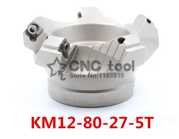 KM12 80-27-5T 45 Kraadi Õla Nägu, Mill Pea CNC Milling Cutter,milling cutter tööriistad,karbiid Sisesta SEHT1204
