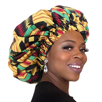2021 Topelt Satiin-Aafrika Headtie Mood Prindi Naiste Turban ühise Põllumajanduspoliitika Moslemi Headscarf Kapoti Aafrika Hijab Riietus Keemia müts