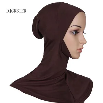 DJGRSTER Pehme Stretchble Moslemi Sport Sisemine Hijab Mütsid Islami Underscarf Mütsid Crossover Klassikalises Stiilis Hijab Peakatet Täielik Kate