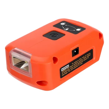 Aku Adapter Black&Decker 14.4-20V Li-on Aku-Dual-USB Adapter koos 3W LED-töövalgustus 12V DC Port jõuallikas Pakkumise