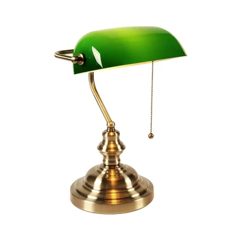 Klassikaline Vintage Lihtne Pankur Tabel Lamp E27 koos Lüliti Roheline Klaas Lambivarju Laua taga Tuled Magamistuba Uuringu Kodune Lugemine