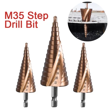 Newshark M35 5% Koobaltit Hss Step Drill Bit Set Multifunktsionaalne Koonus Hex Varre Metallist Puurid, Elektrilised Astus Drill Bits Stainles