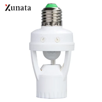 AC100-240V E27 Pesa Converter with PIR Liikumisandur Ampull LED E27 Lamp Base Intelligentne Lüliti Lamp Lamp omanik