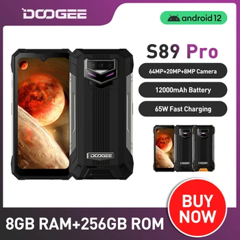 DOOGEE S89 Pro Karm Telefon 8GB+256GB NFC-Telefoni 65W Suur Aku 12000mAh Nutitelefoni Helio P90 64MP Kaamera Globaalne Versioon