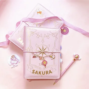 Anime Kaardi Vangistaja Sakura Star Moon Päevik Kleebis Pen Mänguasja Komplekt Kawaii Tüdruk Roosa Sülearvuti Brošüür Kingitus