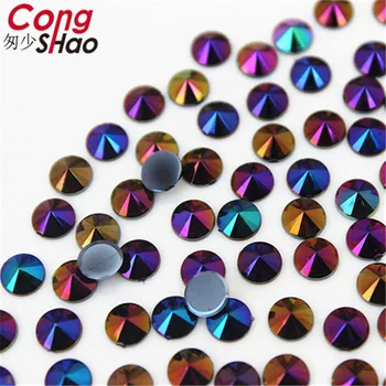 Cong Shao 1000pcs 5mm 3D Nail Art Vihjeid AB värviline Ring flatback crystal Akrüül Rhinestone sisekujundus telefon ei ole kiirparandus küüned CS298