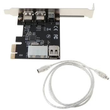 1 Komplekt PCI-e 1X IEEE 1394A 4 Port(3+1) Firewire Kaardi Adapter 6-Pin To 4-Pin IEEE 1394 Kaabli Jaoks, Lauaarvuti Kõrge Kvaliteedi C26