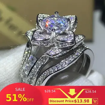 3TK Hot Müük Uute 2020 Luksus Ehted on 925 Sterling Silver Ring Lõika 5A CZ Teemant Naiste Pulm Bänd Ring Lovers' Kingitus