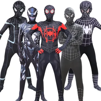 Anime Superkangelane Ämblikmees Kostüüm 3D Stiilis Bodysuit Lapsed Täiskasvanud Spandex Zentai Halloweeni Karneval Spider Man Cosplay Kombekas