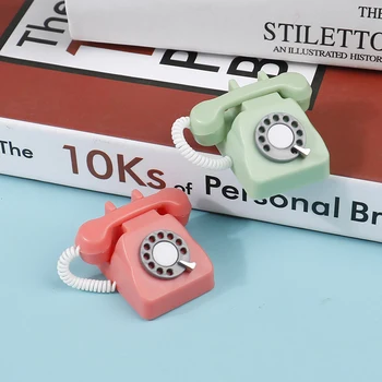 1:12 Kääbus Telefoni Mudel Retro Vintage Pöörlevad Telefon Nukumaja Sisustus Tarvikud mannekeeni maja minutures tarvikud