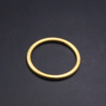 Uus 999 Reaalne 24K Kollane Kuld Sõrmus Naine 3D Õnnelik Pintsel-lõpetanud Bänd Ring US7.5