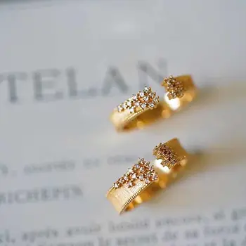 Disainer originaal uus ebaregulaarne teemant-set avamine reguleeritav rõngas elegantne high-end retro daamid hõbe ehted