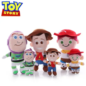 Disney Toy Story 15-25cm Pixar Movie Palus Joonis Buzz Lightyear Nukud Woody Mudel Jessie Arvandmed Plushs Kid Sünnipäevaks Mänguasjad Kingitus