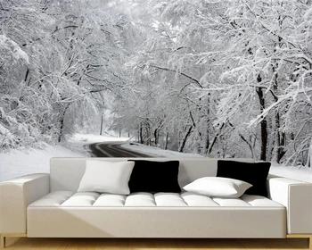 Beibehang Kohandatud taustpildi valge lumi metsas fresko diivan-voodi TV taust seina-elutuba, magamistuba taust seinamaaling 3d tapeet