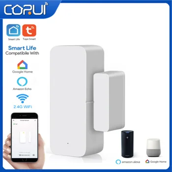 CORUI Wifi Smart Ukse Magnet Detektor Alarm Tuya Sõltumatu Ukse magnetandur Smart Home Tööd Alexa Google Kodu