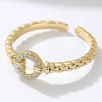 Luksus Selge Kristall Geomeetriline Ring Reguleeritav Rõngad Naiste Trendikas Kuldne Tsingi Sulam Lubadus Ehted Aksessuaarid Kingitused
