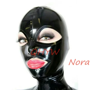 Käsitsi valmistatud Lateksist Mask Must Kummist Katted Avatud on Suured Silmad ja Avatud Suu Cosplay Lateksist Mask Kohandatud Suurus Mehed Naised