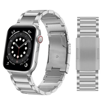 Titaani sulam rihm Apple Watch 6 5 4 SE 44mm 40mm series 7 45mm 41mm Luksus roostevaba teras rihma iWatch 3 2 42mm 38mm