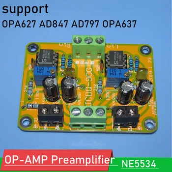 HIFI NE5534 SM Puhvri Stereo OP-AMP Preamplifier Preamp Juhatuse OPA627 AD847 AD797 OPA637 Ühe Mooduli