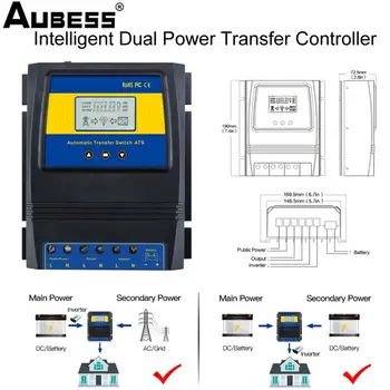 Automaatne ATS Dual Power Transfer Switch Päikese Eest vastutav Päikeseenergia Tuuleenergia Süsteemi DC 12V 24V 48V AC 220V 110V/off Grid
