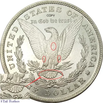 Ameerika Ühendriigid 1878 Morgan Üks Dollar 8 Saba Suled Cupronickel Pinnatud Hõbe Koopia Mündid/High Quality