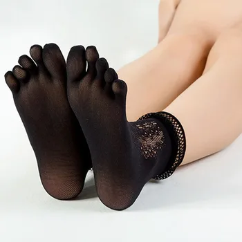 Naiste Pits Viit Sõrme Varba Sokid Nailon Suvel Õhuke Must Valge Võrk Pitsilisest Sox Naine Tahked Värvi Õhuke Sokid Hulgimüük