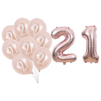 21 sünnipäev õhupall tõusis kulla 21. sünnipäeva pary kaunistused numbri digitaalne 21 õhupalli 21 aasta möödumist isiku õhupallid