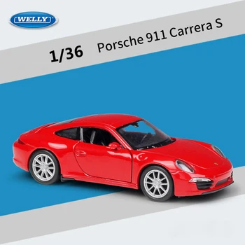 WELLY Diecast Auto 1:36 Porsche 911 Carrera S sportauto Tõmba Tagasi Auto Mudel Auto Metalli Sulam Mänguasja Auto Lapsele Kingituste Kogumine