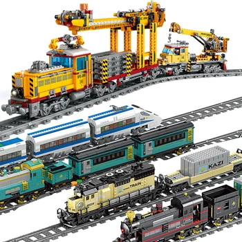 Loomemajanduse Ekspert Ideid Lecomotive Auru Rongi Kes Raudtee Express Tellised Modulaarne Mudel ehitusplokid Mänguasjad lastele kingitused