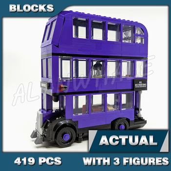 419pcs Maagiline Maailm Võlurid, The Knight Bus Lilla Triple-decker 11342 ehitusplokid Komplekt ühildub Mudel
