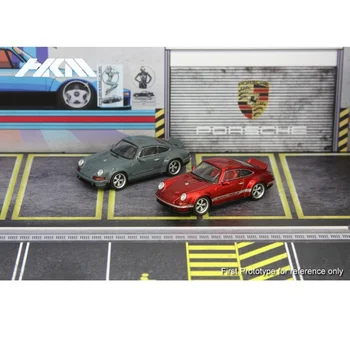 HKM 1:64 Boxster 964 Laulja DLS Metallik Punane/Hall Sulamist Simulatsiooni Mudel Auto
