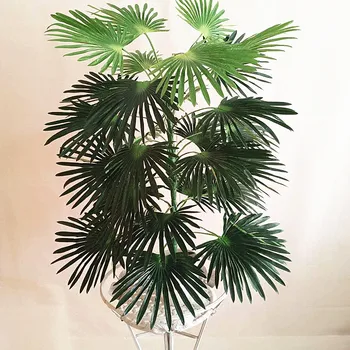 85cm 30 Leaf Kunstlik Suur Palm Tree Filiaal Troopiline Green Haruldaste Taimede Pottidesse Silk Banyan Jõulud Hotel Office Home Decor