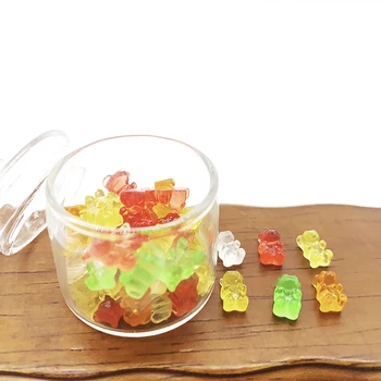 20Pcs Mini Vaik Värvikas Karu Kaunistused DIY Crafts Nukumaja Candy Teenetemärgi 1:12 Nukumaja Simulatsiooni Mini Karu Candy