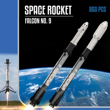 Uus KES Ruumi Raketi Falconed Nr 9 Veduri Raketid Saturn V ehitusplokk, KES-41953 High-tech Telliskivi Kit Mänguasjad Lapsele Kingitus