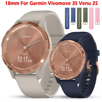 18mm Bänd Garmin Vivoactive 3S 4S Vivomove 3S/Venu 2S Smart Watch Silikoon Käevõru Käepaela Eest Garmin Liikuda 3S/Aktiivne S