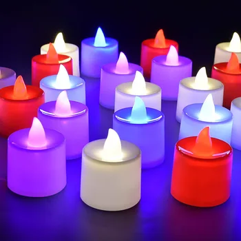 6/12tk Flameless LED Candle Light Plastic Küünlad Tee Valgustus Aku Jõul Pulm Romantiline Tuled Sünnipäeva Teenetemärkide