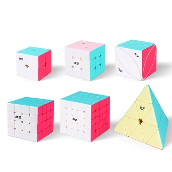 QIYI 2x2x2 3x3x3 Magic Cube Uus Neoon Candy Värvi Mitmevärviline Sitcckerless 4x4x4 5x5x5 Kiirus Puzzle Cube Haridus Mänguasjad Lastele