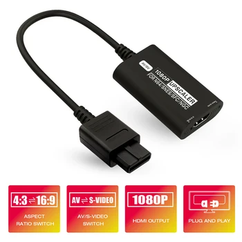 1080P HDMI Converter AV/S-Video Upscaler Adapter N64 SNES SFC Gamecube NGC Retro Video Mängu Konsoolid